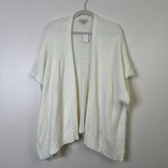 NWT LOFT Fuzzy Shawl Cardigan Drapey Flowey Cozy Lounge Kimono Cardigan Sz XS/S - Picture 1 of 8